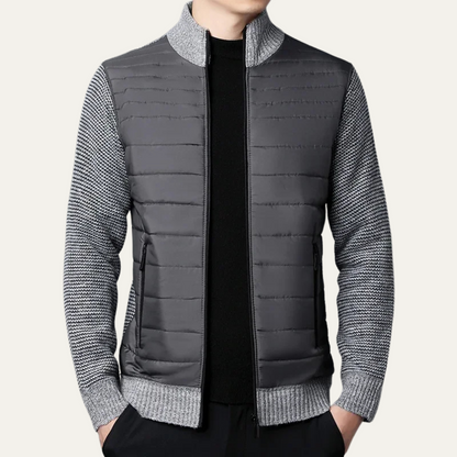 Men's Quilted Knit Jacket | Zip Up
