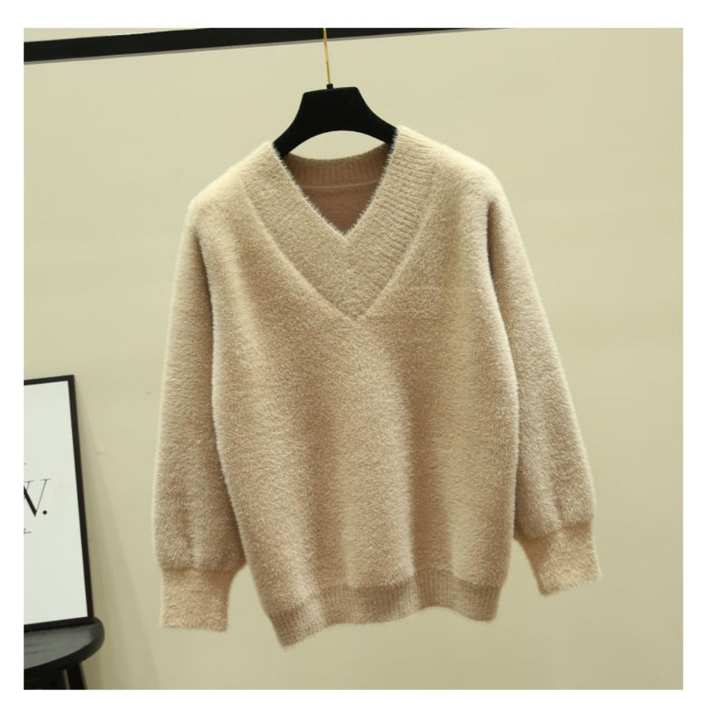 Damen Pullover mit V-Ausschnitt und Langarm – Rina