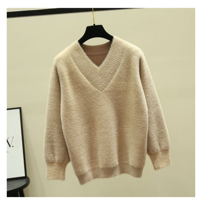 Damen Pullover mit V-Ausschnitt und Langarm – Rina