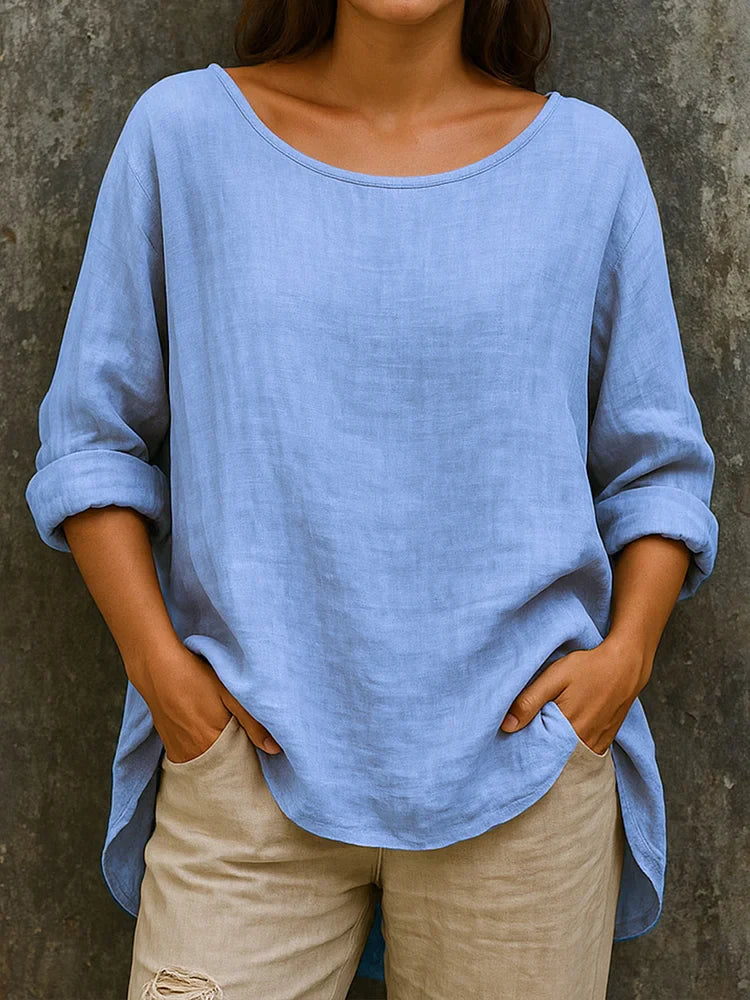 Damen Leinen Bluse | Langarm