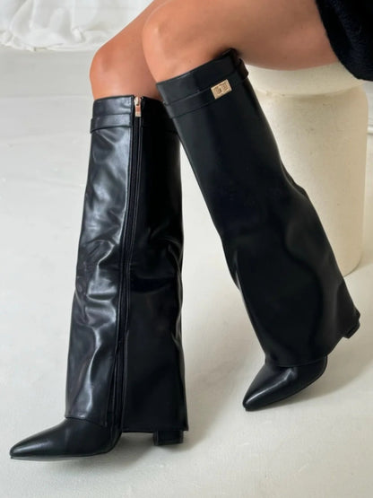 Women's Buckle Knee High Boots | Winter
