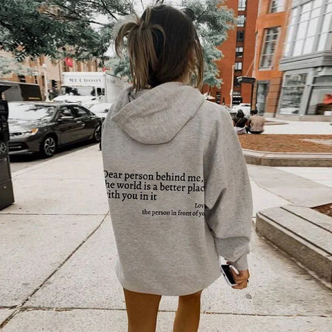 Damen Oversize Bedruckter Hoodie | Bequem