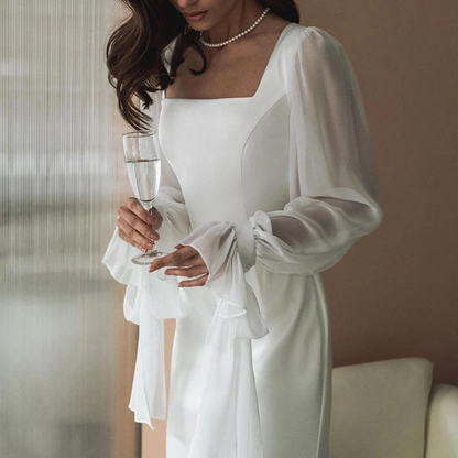 Weißes Damenkleid für Hochzeitsgäste | Maxi