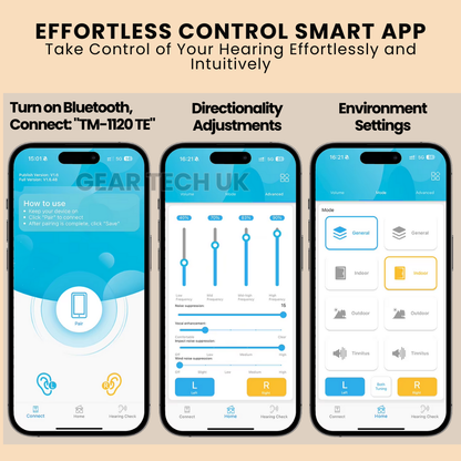 Bluetooth-App-gesteuerte Hörgeräte - Keine Verschreibung erforderlich - UK