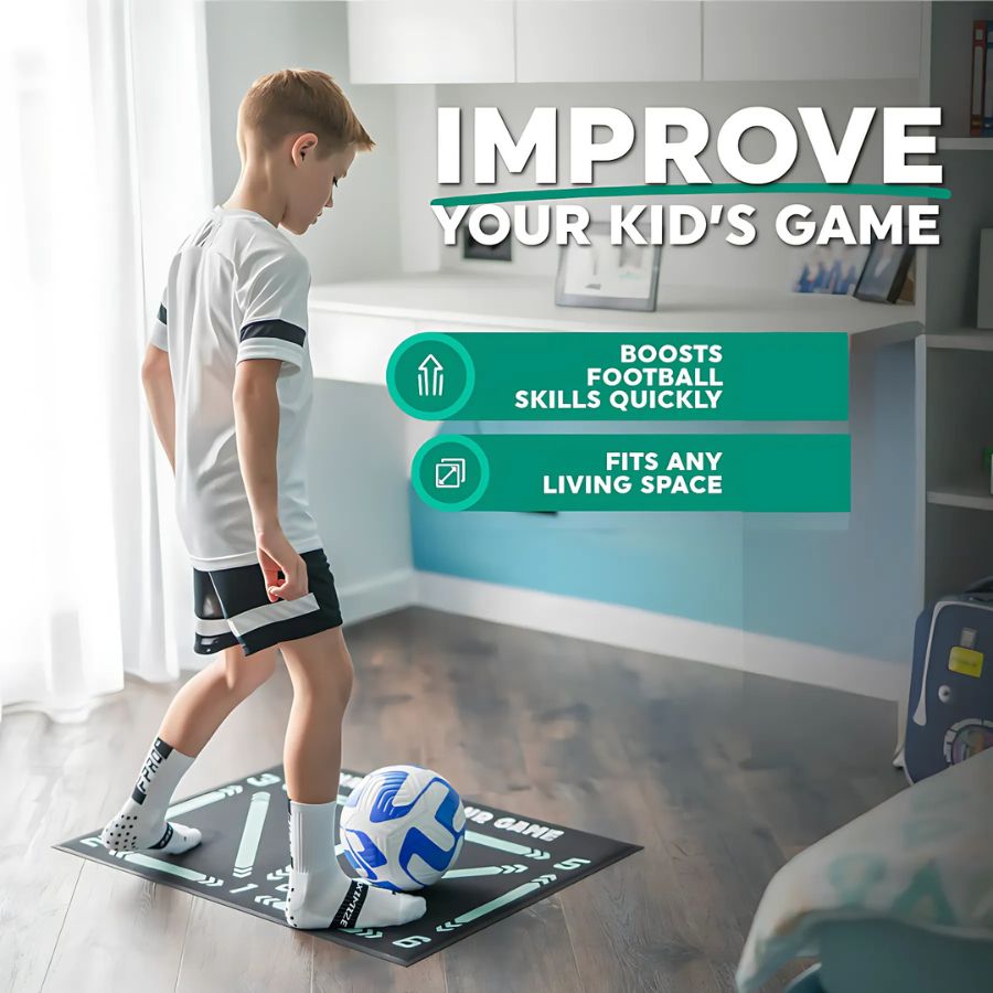 Professionelle Fußballtrainingsmatte und Video-Coaching-Programm