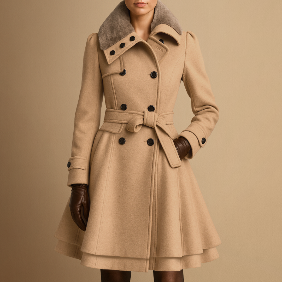Women's Fur-Collar Coat | Belted