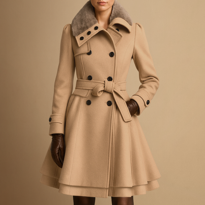 Women's Fur-Collar Coat | Belted
