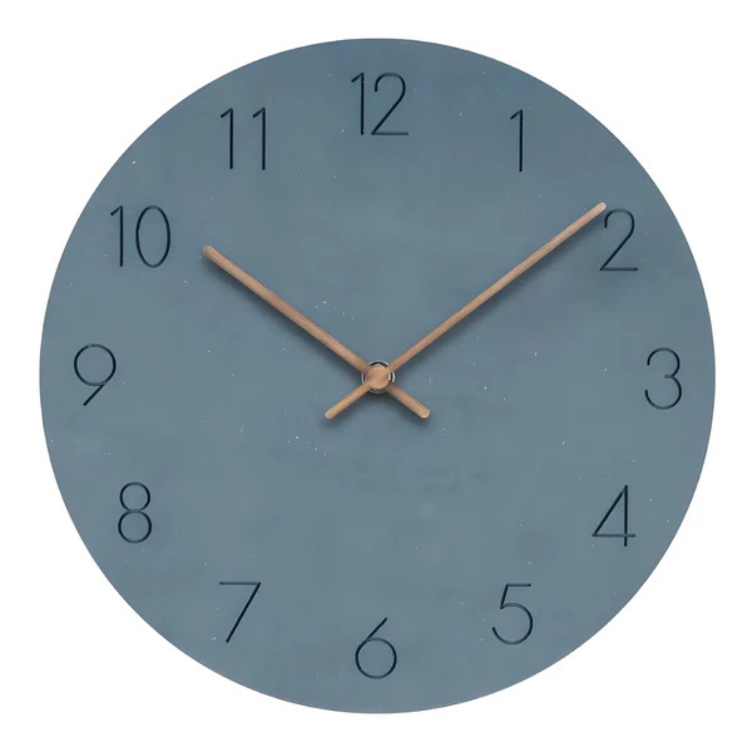 Minimalistische Holz-Wanduhr