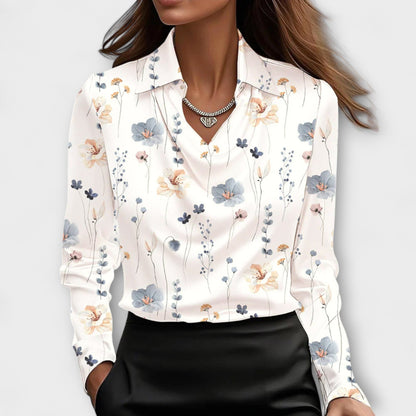 Women's Satin Blouse | V-Neck