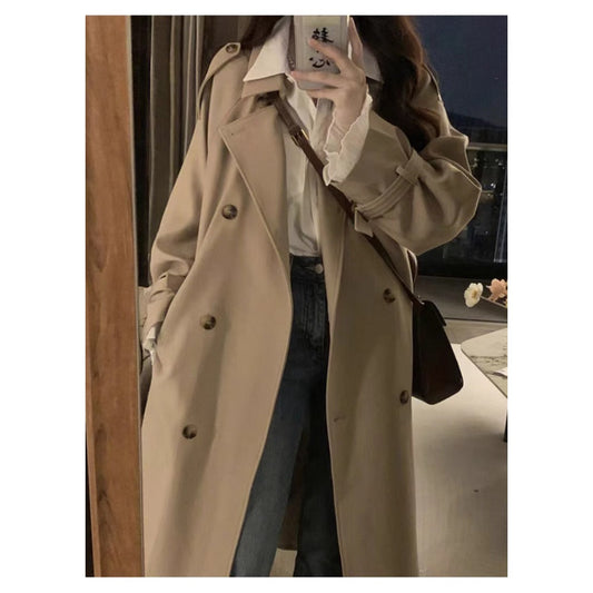 Langer Doppelreihiger Trenchcoat für Damen - Clotilde