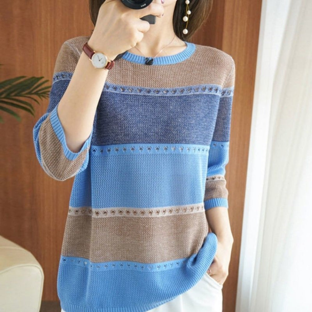 Strickpullover mit Colorblock für Damen – Alfonsina