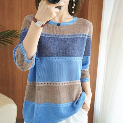 Strickpullover mit Colorblock für Damen – Alfonsina