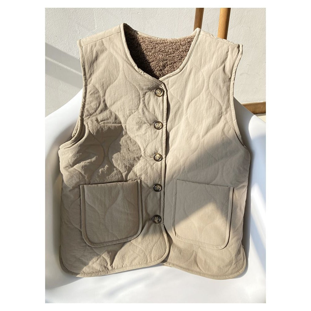 Wendbare Gesteppt Jacke mit Fleecefutter für Damen – Oria