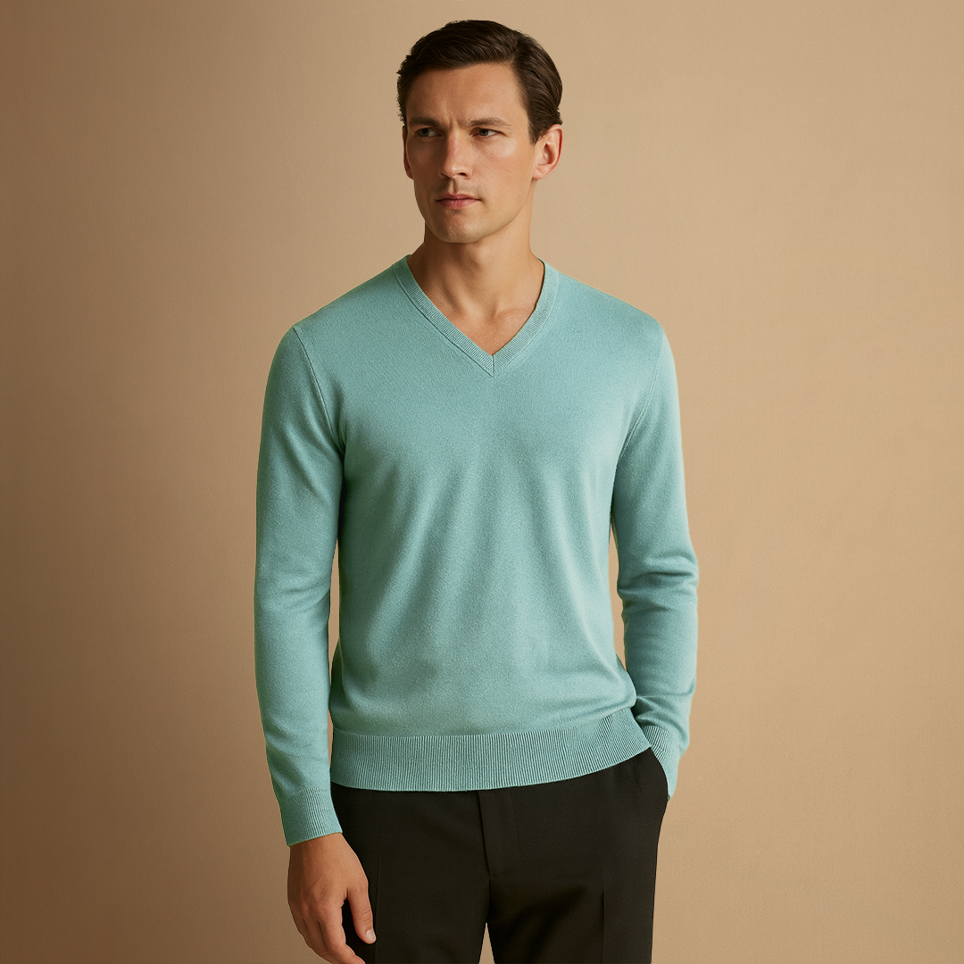 Men's V-Neck Jumper | Knitting