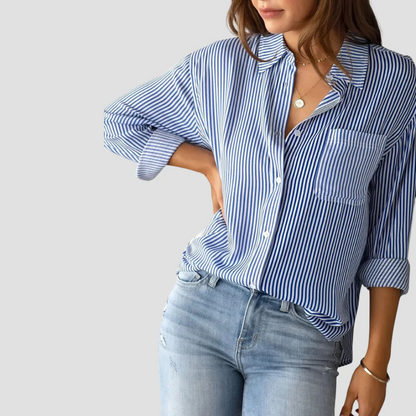 Gestreifte Bluse für Damen | Pendeln
