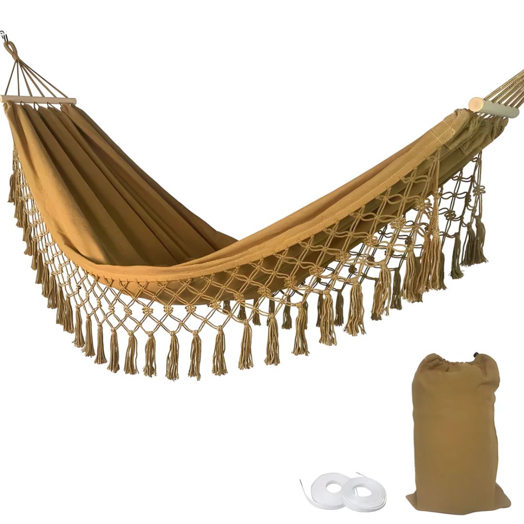 Gemütliche Boho Baumwoll-Hängematte