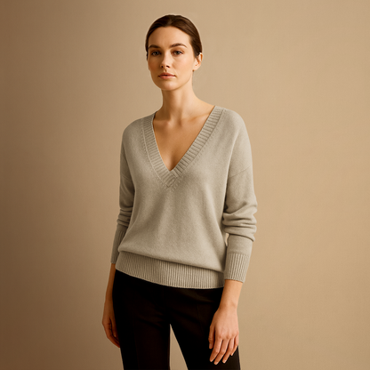 Women's V-Neck Jumper | Loose