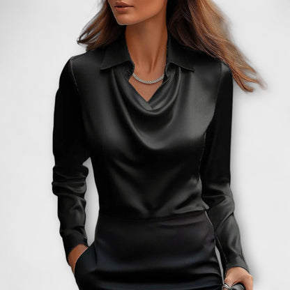 Women's Satin Blouse | V-Neck