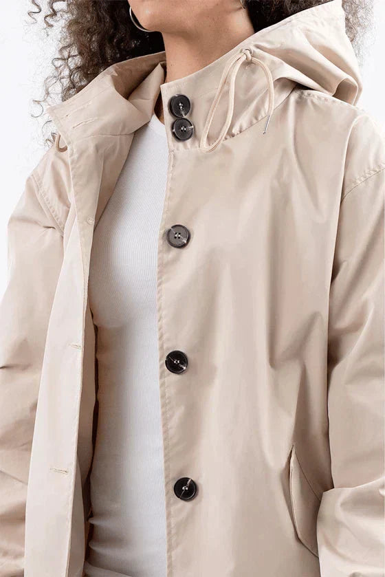 Women's Hooded Windproof Coat | Long