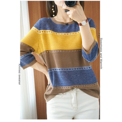 Strickpullover mit Colorblock für Damen – Alfonsina