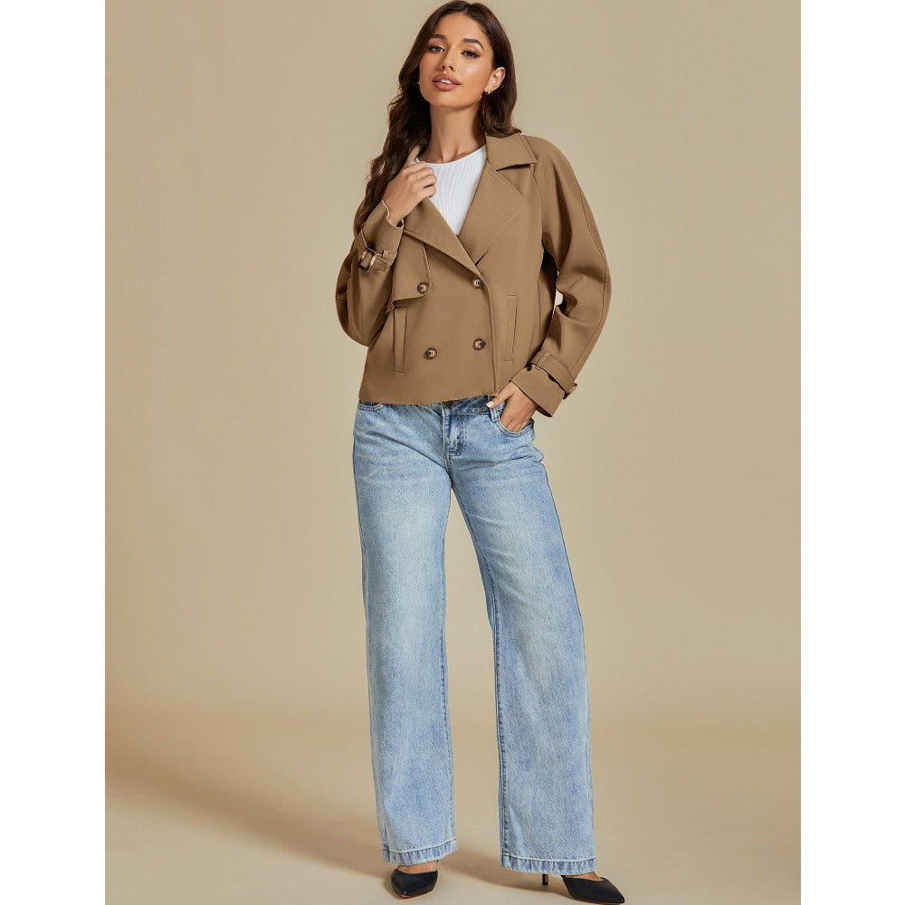 Damen Kurzjacke mit Doppelreiher Mantel – Giovanna