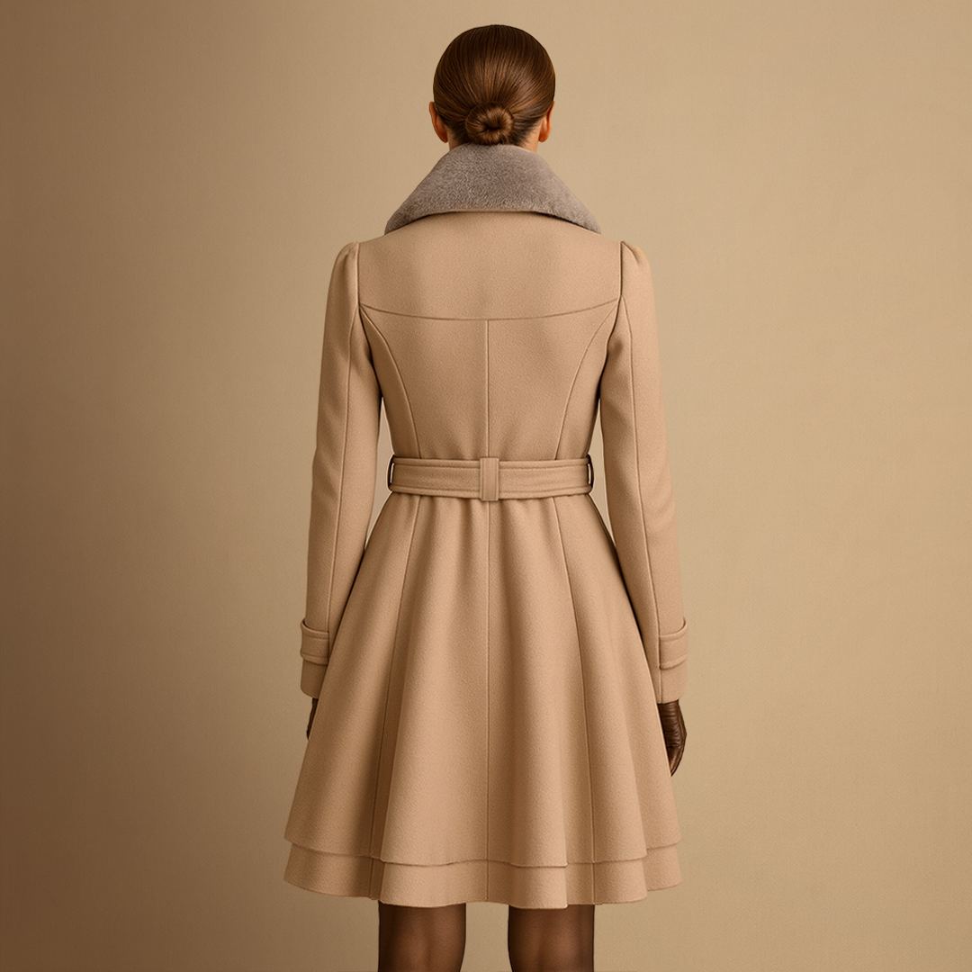 Women's Fur-Collar Coat | Belted