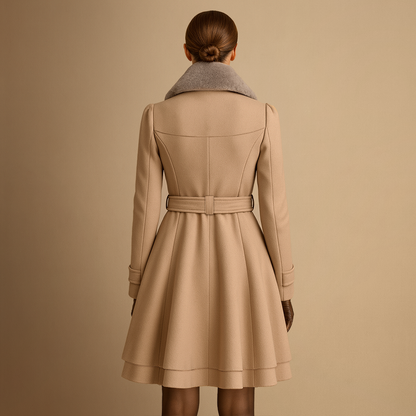 Women's Fur-Collar Coat | Belted
