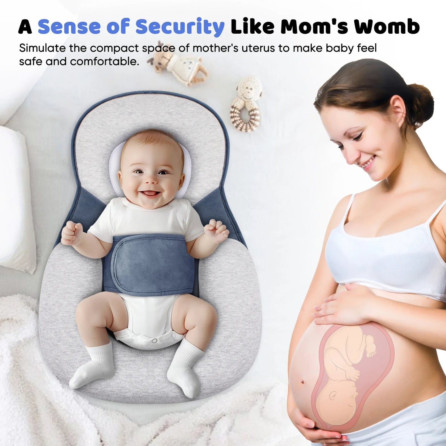 Erhöhter Anti-Reflux Baby Lounger für Neugeborene und Säuglinge
