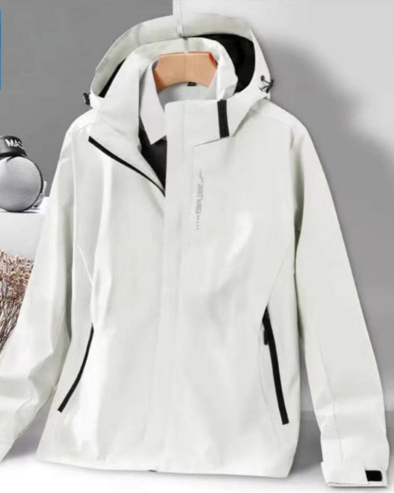 Wasserdichte Kapuzenjacke mit Reißverschluss für Damen – Marcia