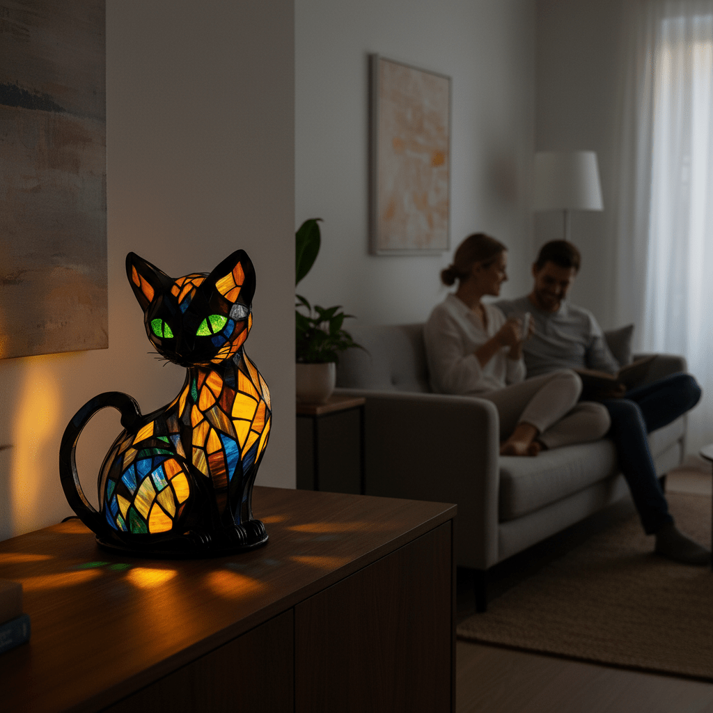Verspielt LED Katzen Nachtlicht mit sanftem Ambienteglanz