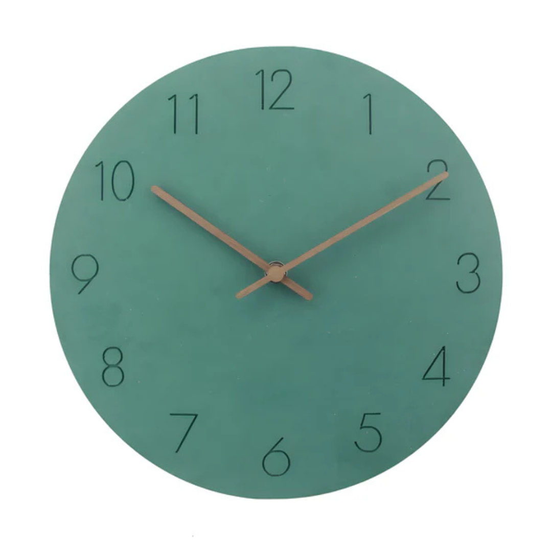 Minimalistische Holz-Wanduhr
