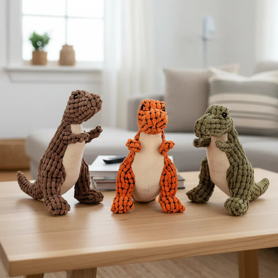 Unzerstörbares Dinosaurier-förmiges Hundespielzeug