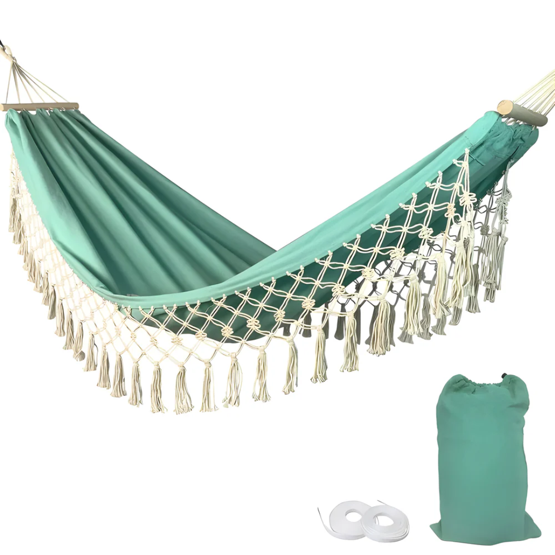 Gemütliche Boho Baumwoll-Hängematte