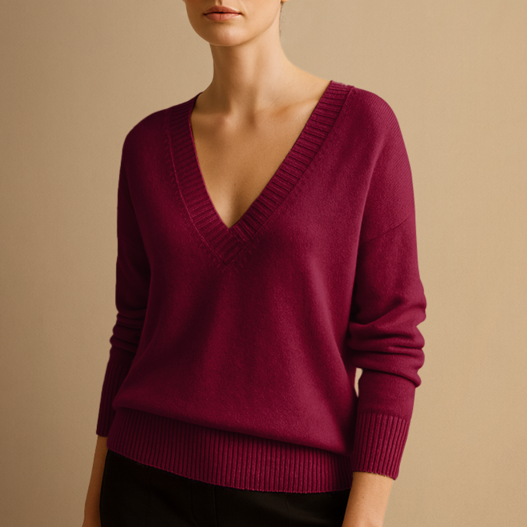 Women's V-Neck Jumper | Loose