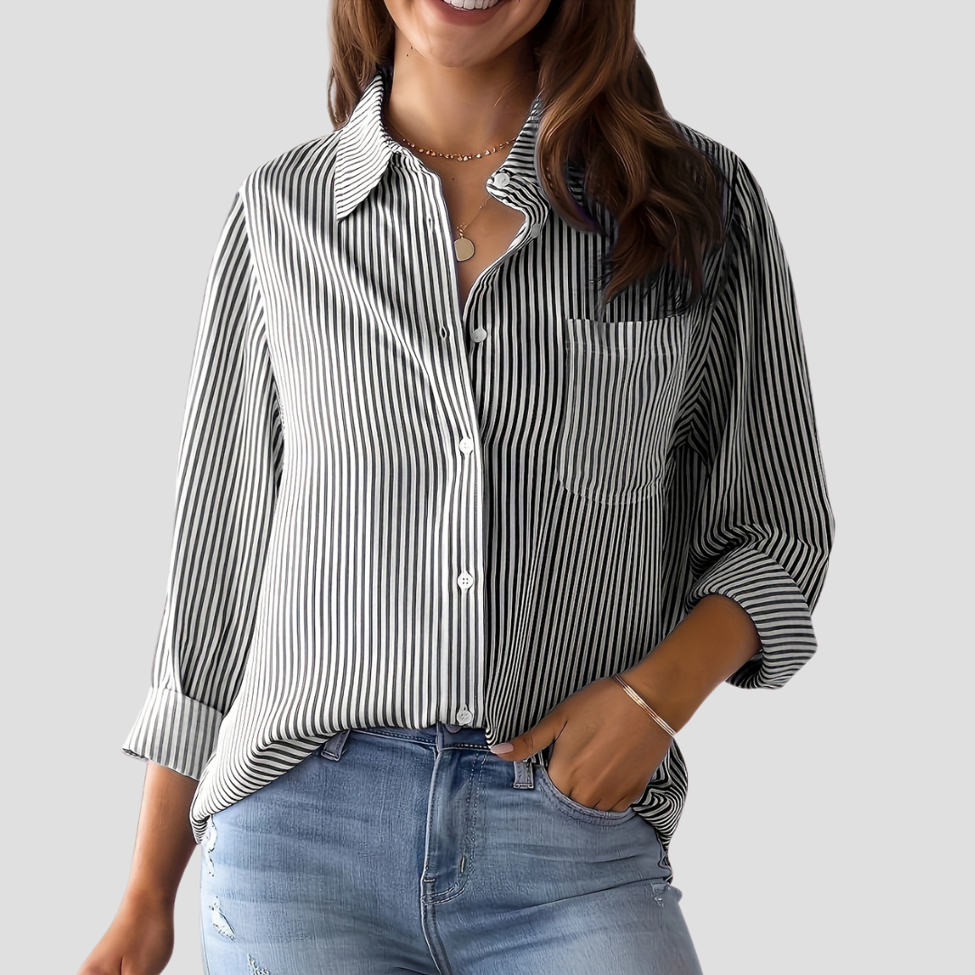 Gestreifte Bluse für Damen | Pendeln