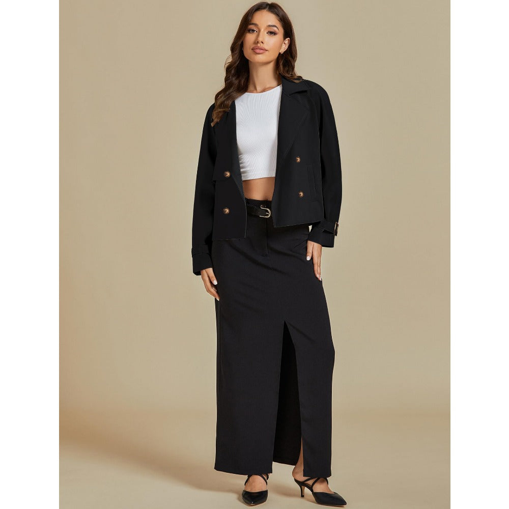 Damen Kurzjacke mit Doppelreiher Mantel – Giovanna
