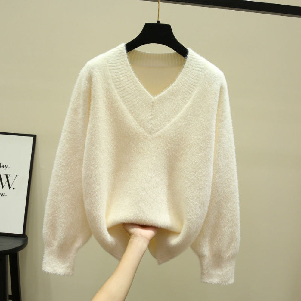 Damen Pullover mit V-Ausschnitt und Langarm – Rina