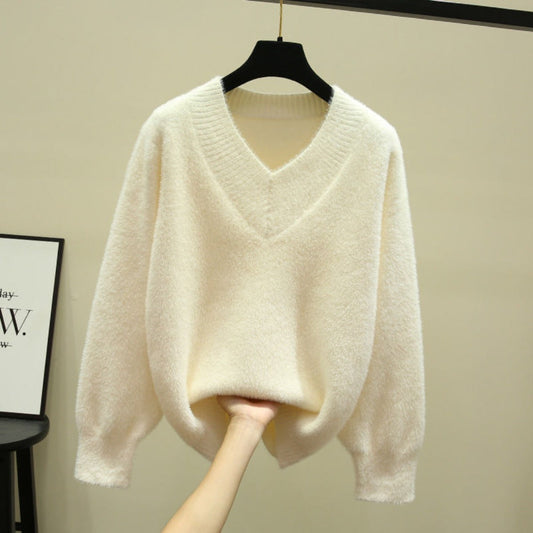 Damen Pullover mit V-Ausschnitt und Langarm – Rina