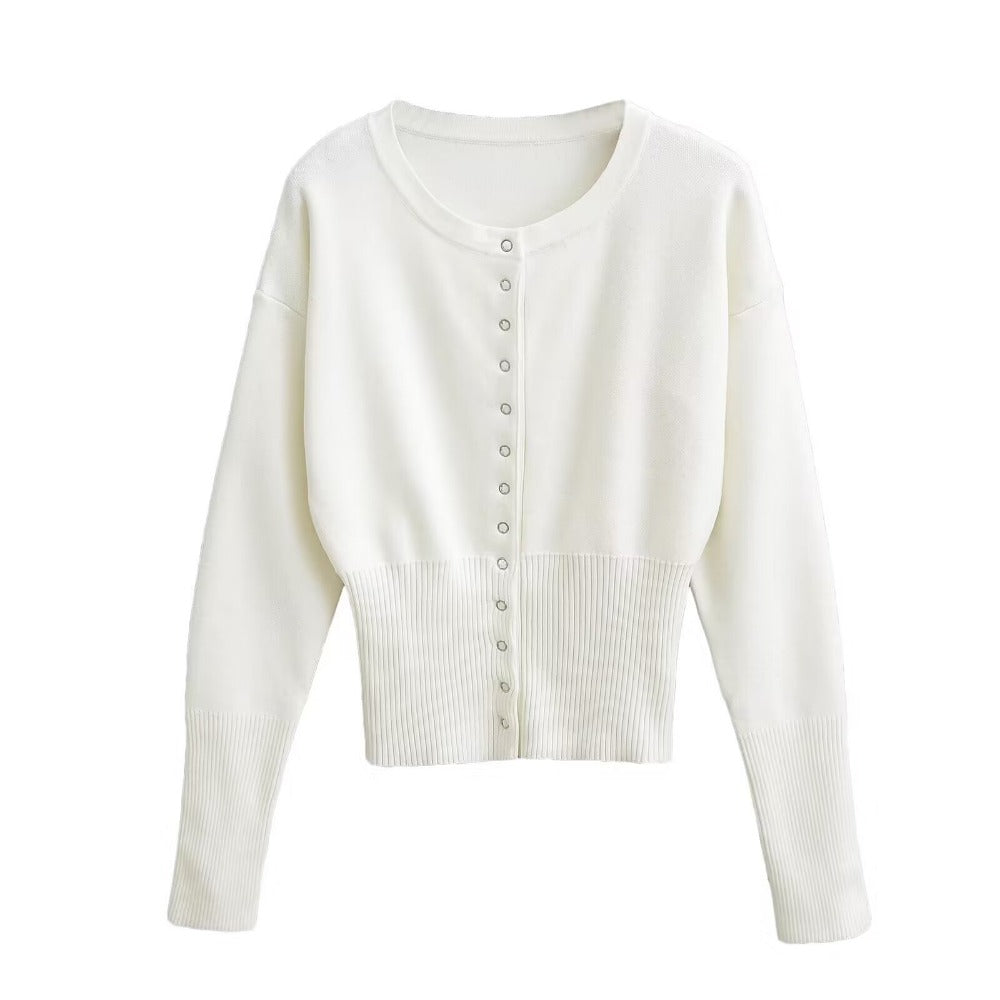 Strickjacke mit Knopfleiste und langen Ärmeln für Damen - Claudia