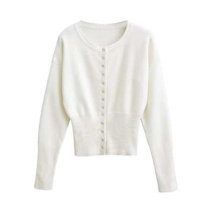 Strickjacke mit Knopfleiste und langen Ärmeln für Damen - Claudia