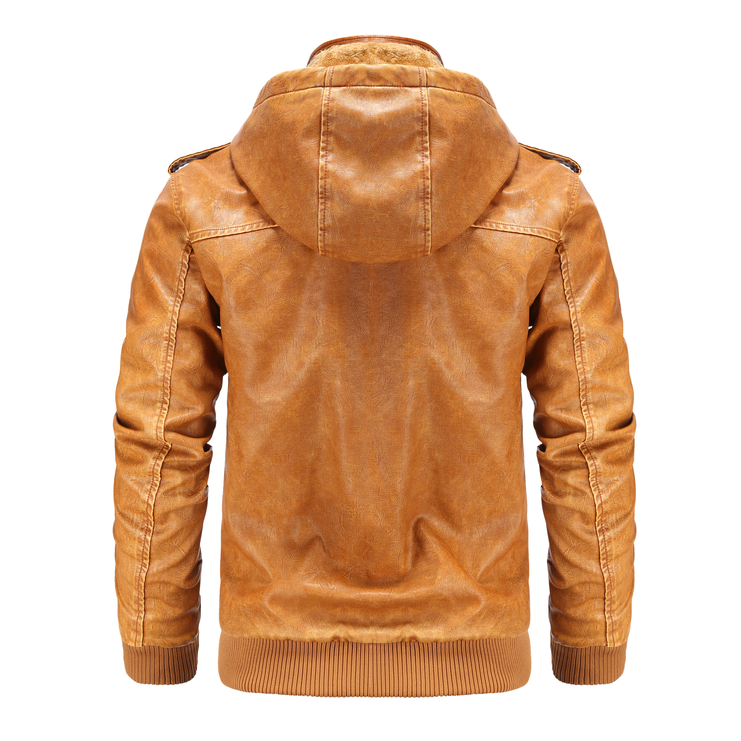 Men's Hooded Leather Jacket | Winter