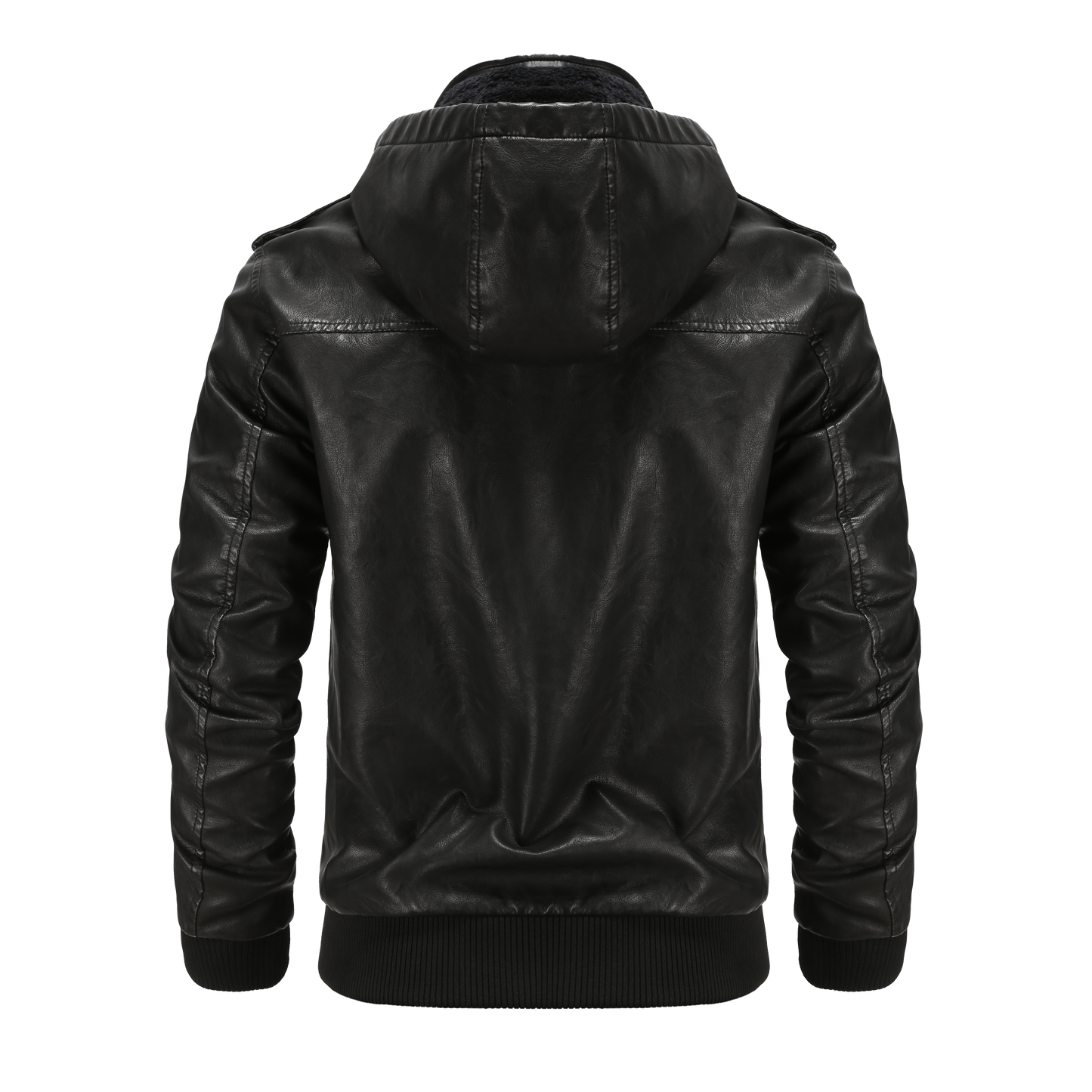 Men's Hooded Leather Jacket | Winter