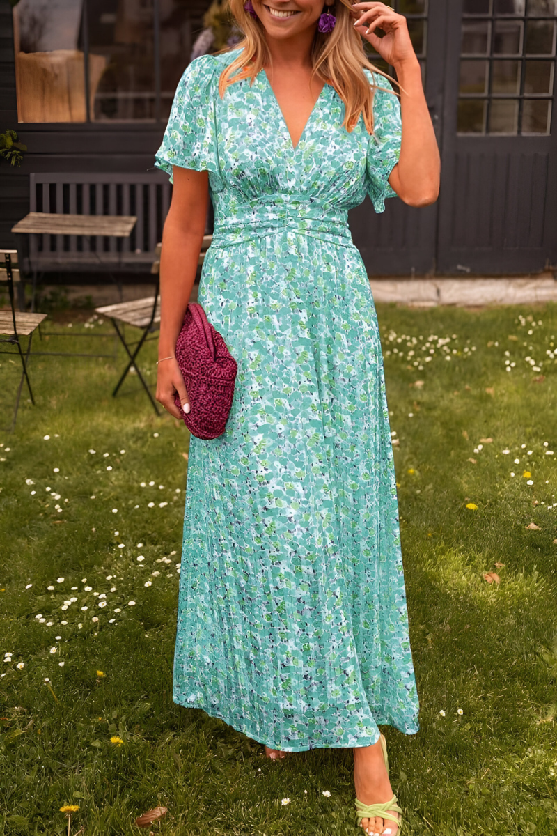 Damen Blumenmuster Sommerkleid | Maxi