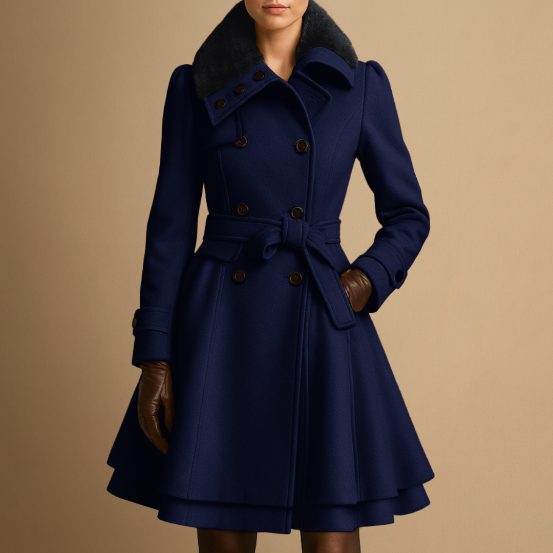 Women's Fur-Collar Coat | Belted