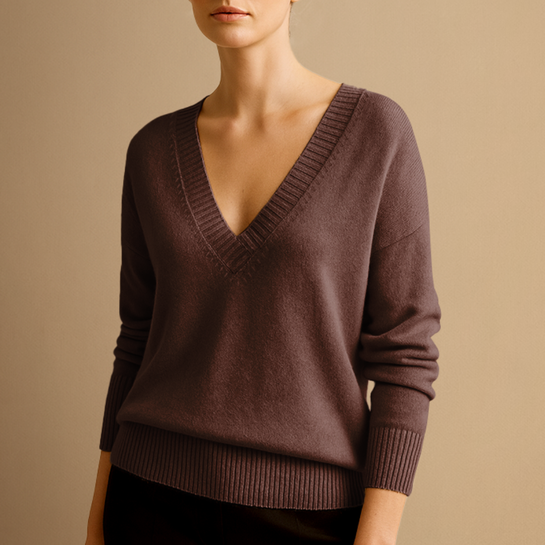 Women's V-Neck Jumper | Loose