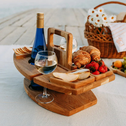 Tragbarer Holz-Picknick-Weintisch