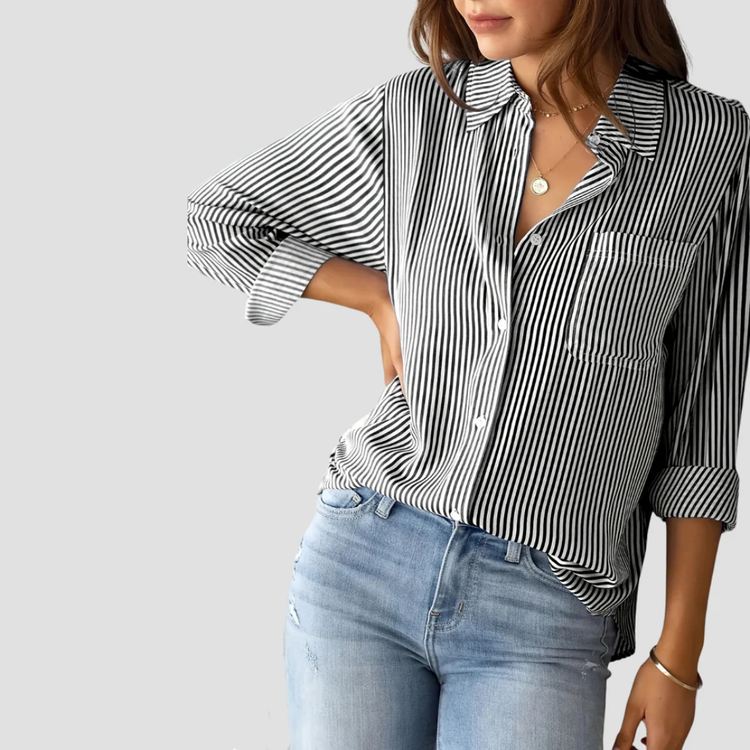 Gestreifte Bluse für Damen | Pendeln