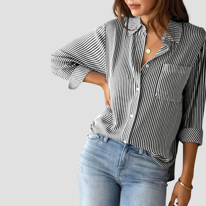 Gestreifte Bluse für Damen | Pendeln