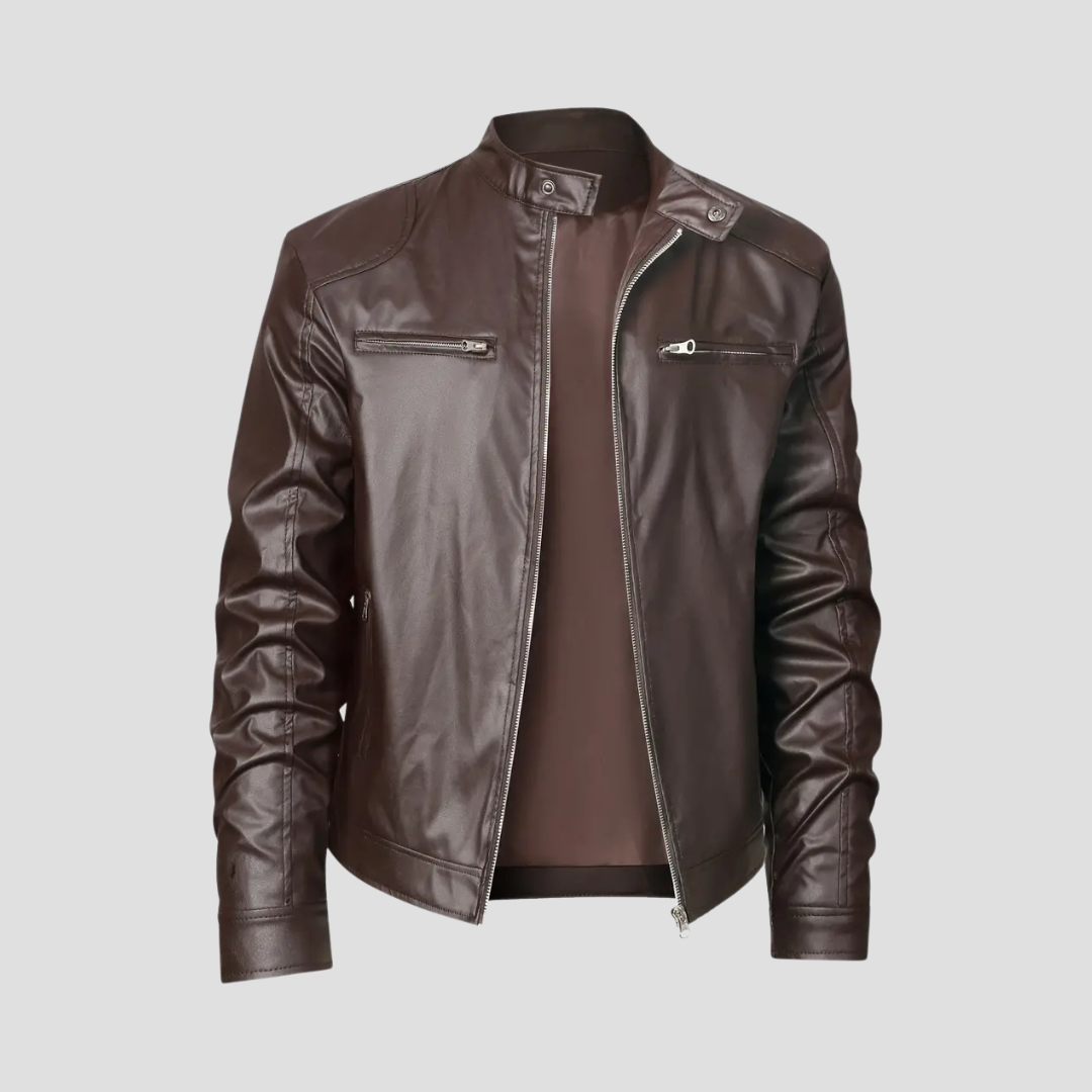 Men's Biker Leather Jacket | Zip