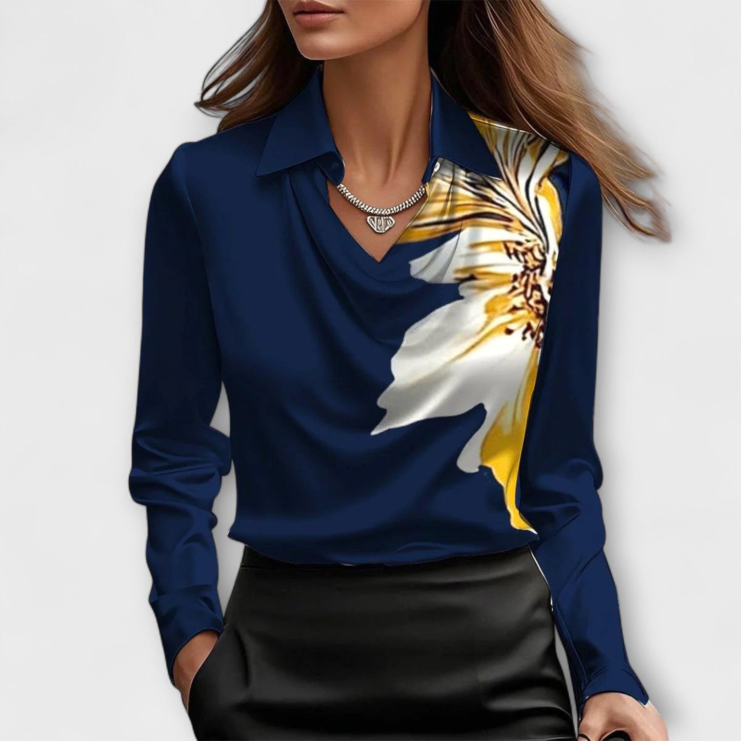 Women's Satin Blouse | V-Neck
